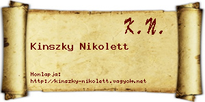 Kinszky Nikolett névjegykártya